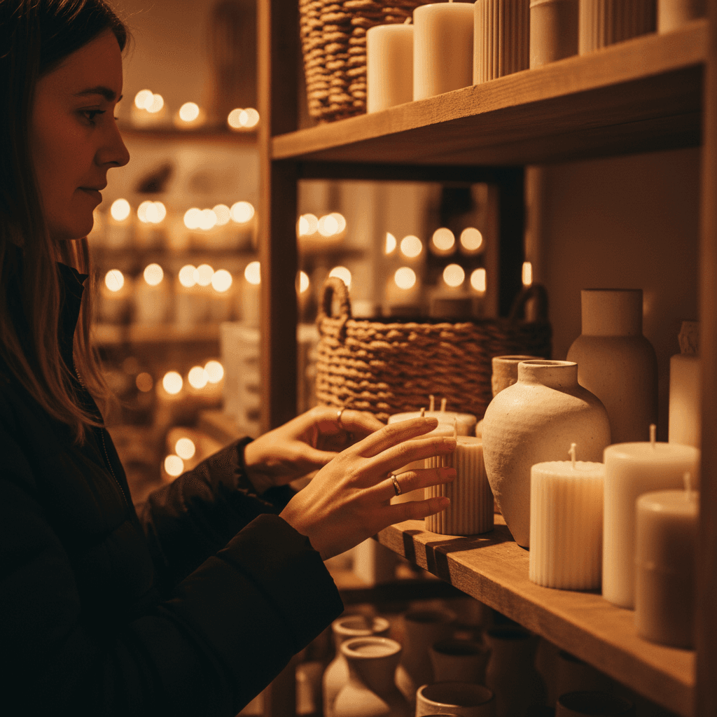Customer browsing specialty home items